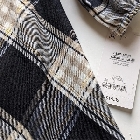 Carters Infant Girls Festive Plaid Ruffle *Dress - Black & Off White - Picture 5 of 7